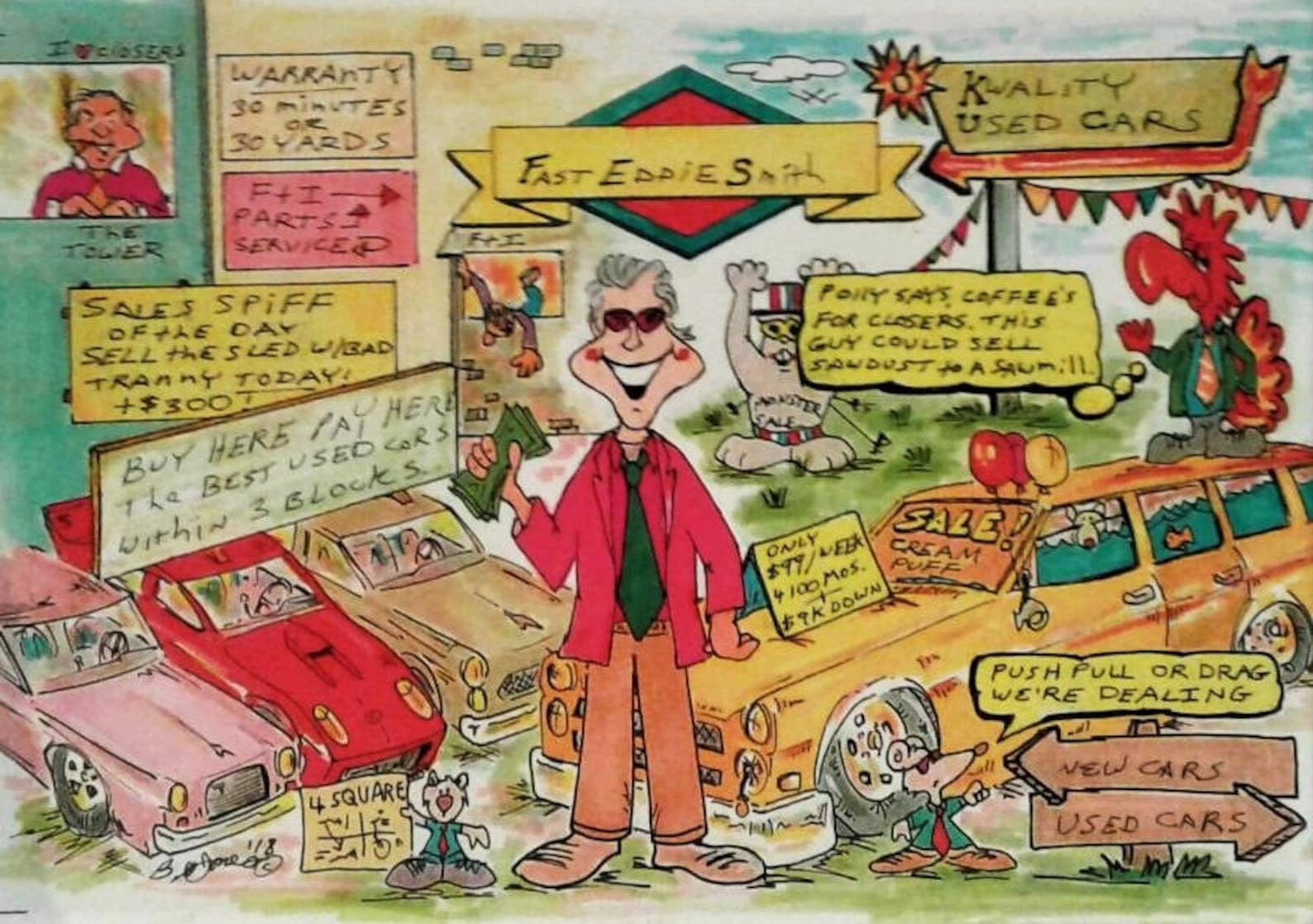 CAR SALESMAN Personalized Cartoon Etsy