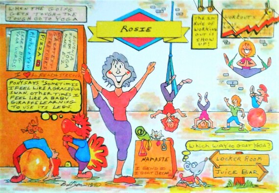 Yoga Pilates Et Fitness Personnalise Bande Dessinee Etsy