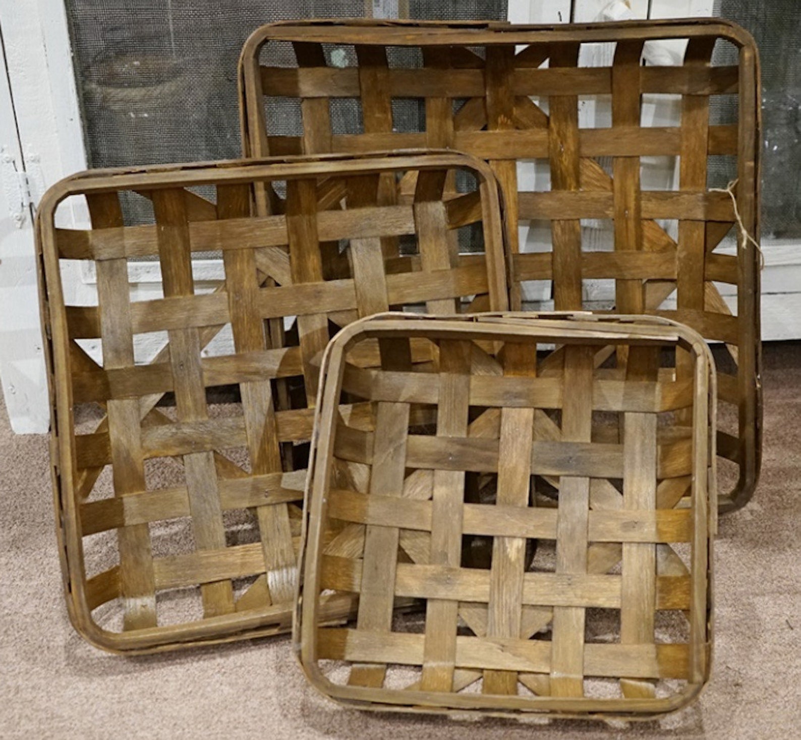 Brown Square Tobacco Baskets Etsy