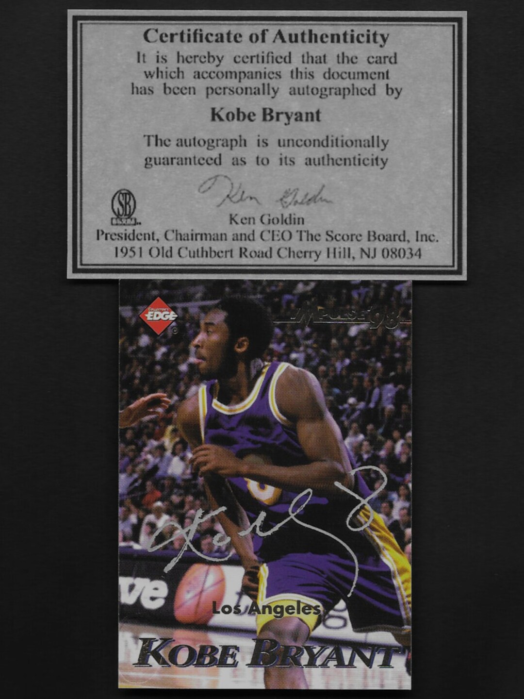 Kobe Bryant Autograph Signed 1998 Collector's Edge Card Etsy