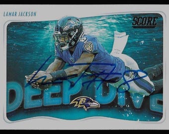 Lamar Jackson autograph signed card Ravens