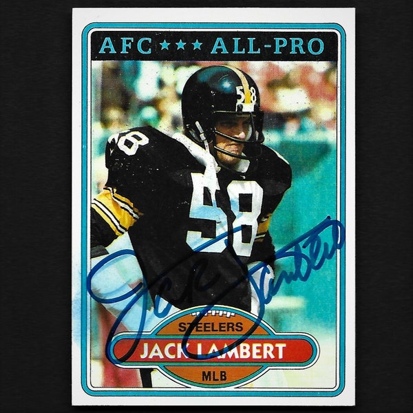 Jack Lambert autograph signed 1980 Topps card #280 Steelers Nice!