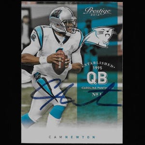 Cam Newton autograph signed 2012 Panini card #25 Panthers