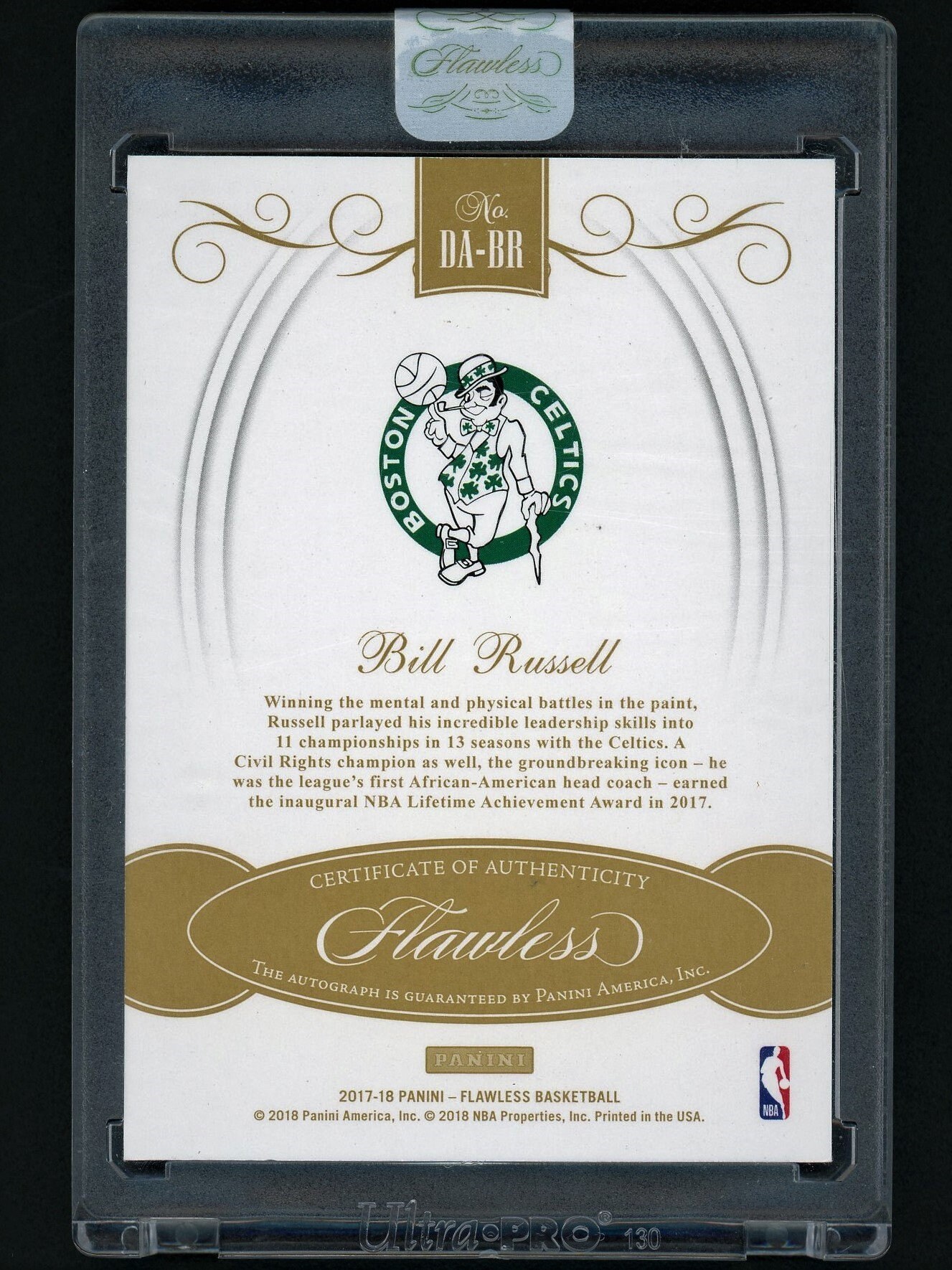 BILL RUSSELL PANINI immaculate auto /10（1957-58 Topps #77 Bill  
