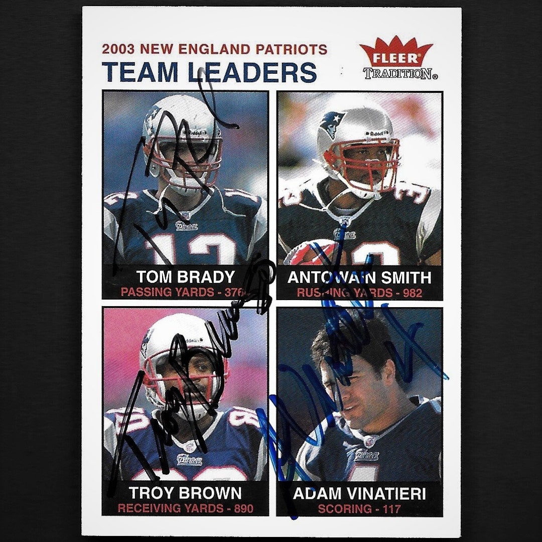 Tom Brady/troy Brown/adam Vinatieri Triple Autograph Signed 2003