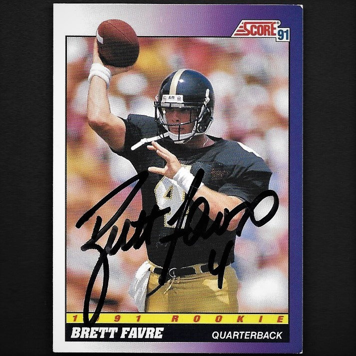 Brett Favre Autograph Signed 1991 Score Rookie Card #611 Falcons