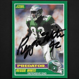 Reggie White Autograph Signed 1989 Score card #321 Eagles Nice!