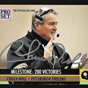 Chuck Noll Autograph Signed 1991 Pro Set Card #23 Steelers Nice!