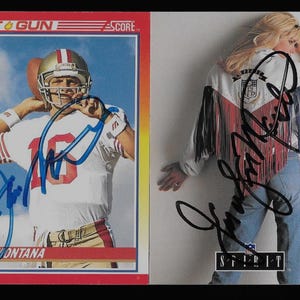 Joe Montana & Jennifer Montana autograph signed trading card set 49ers