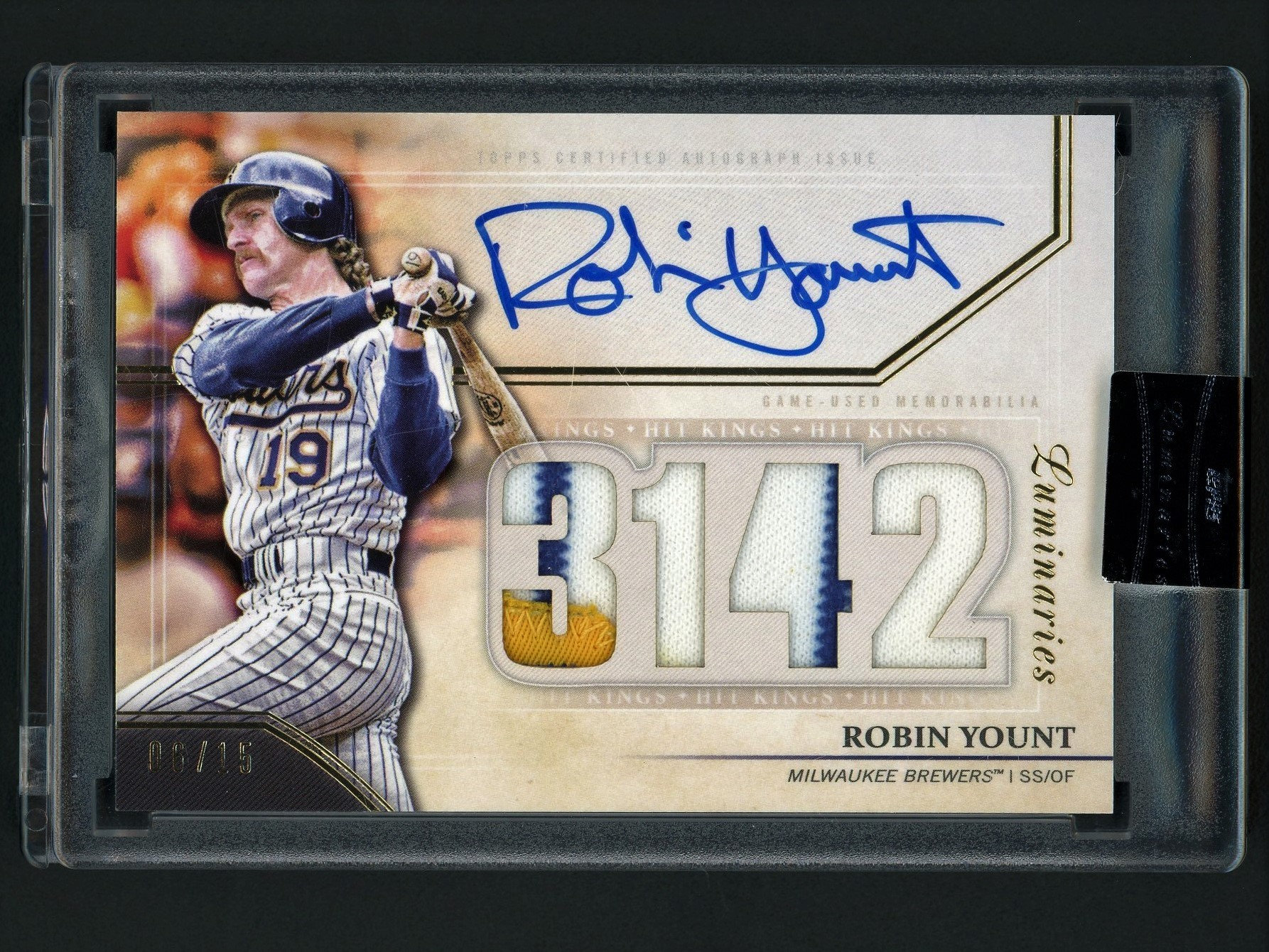 2016 Topps Luminaries Robin Yount Autograph Jersey Patch Card 