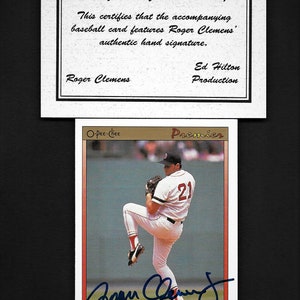Roger Clemens autograph signed 1991 O-Pee-Chee Premier card w/COA #23 Red Sox Nice!