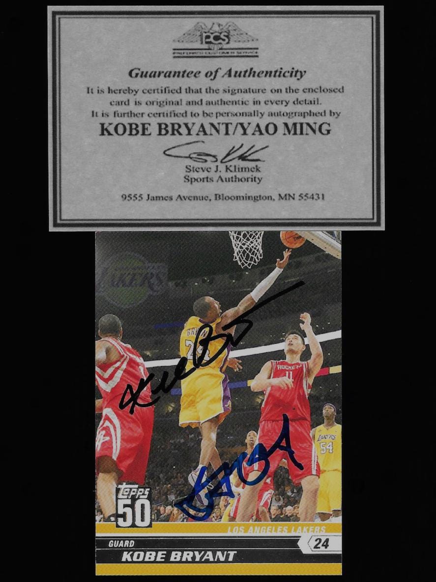 kobe bryant basketball card signed