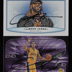 Lebron James & Jordan Clarkson autograph signed trading card set Cavaliers/Lakers