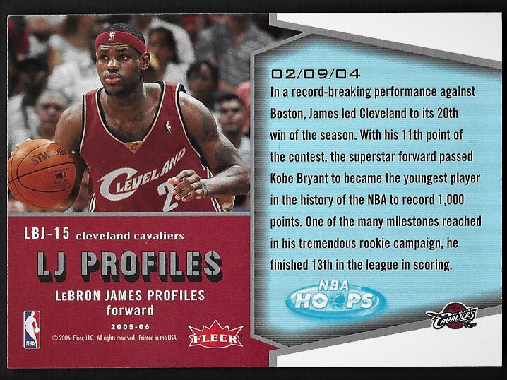 signed lebron james card