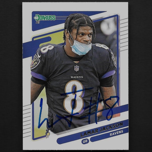 Lamar Jackson autograph signed 2021 Panini card #239 Ravens