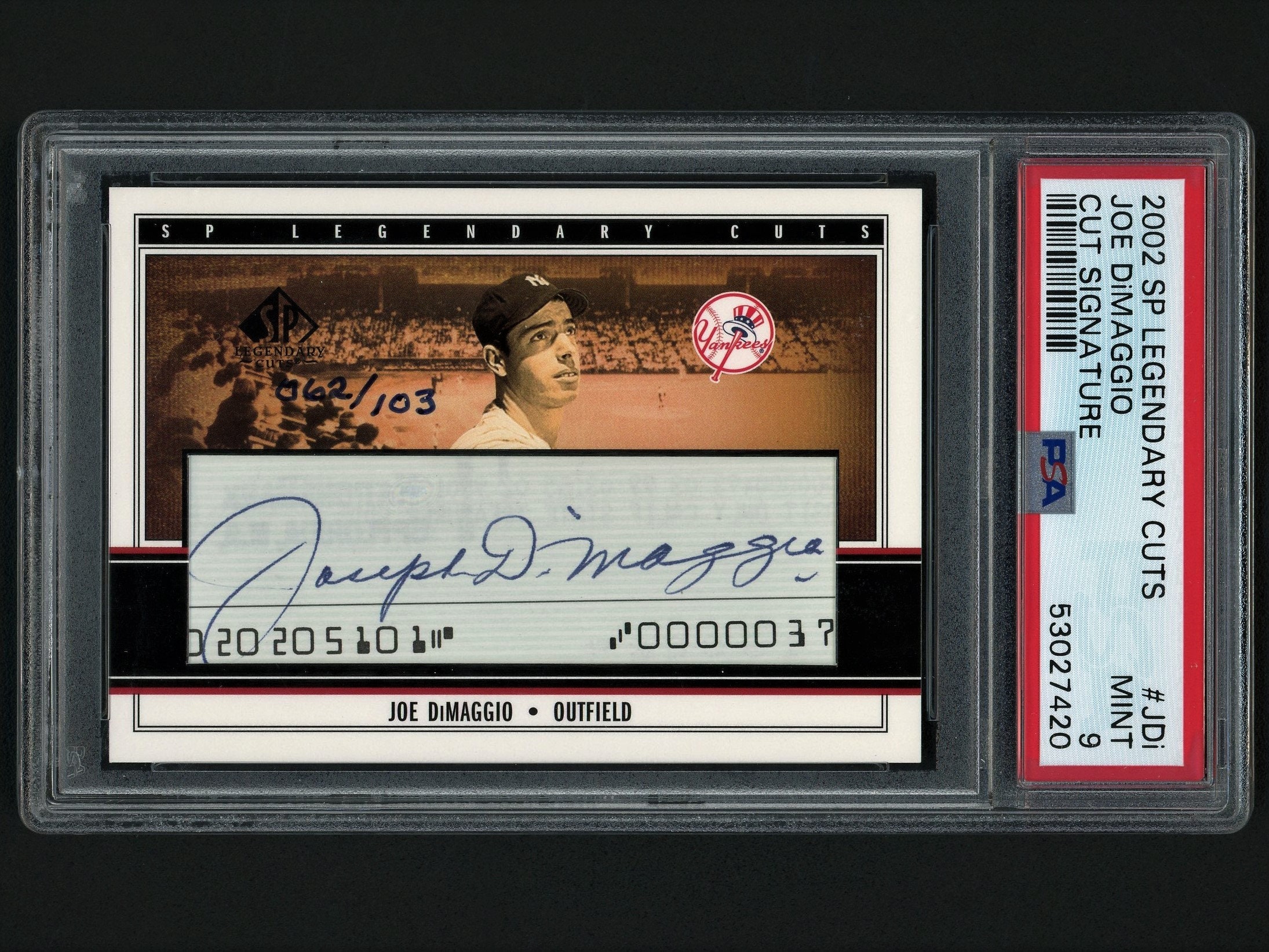 その他 Upper deck 2002 Joe DiMaggio Jersey Card 2002 UPPER DECK JOE DIMAGGIO, #JD-109, NM/MT (Free Shipping