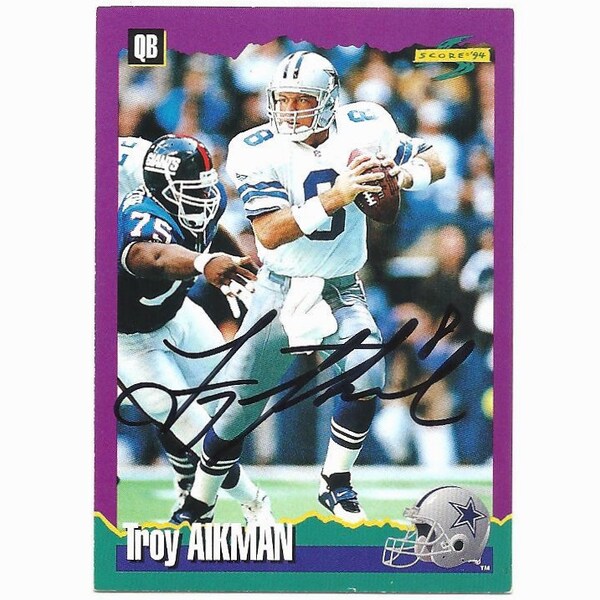 Troy Aikman Autograph Signed 1994 Score Card #2 Cowboys Nice!