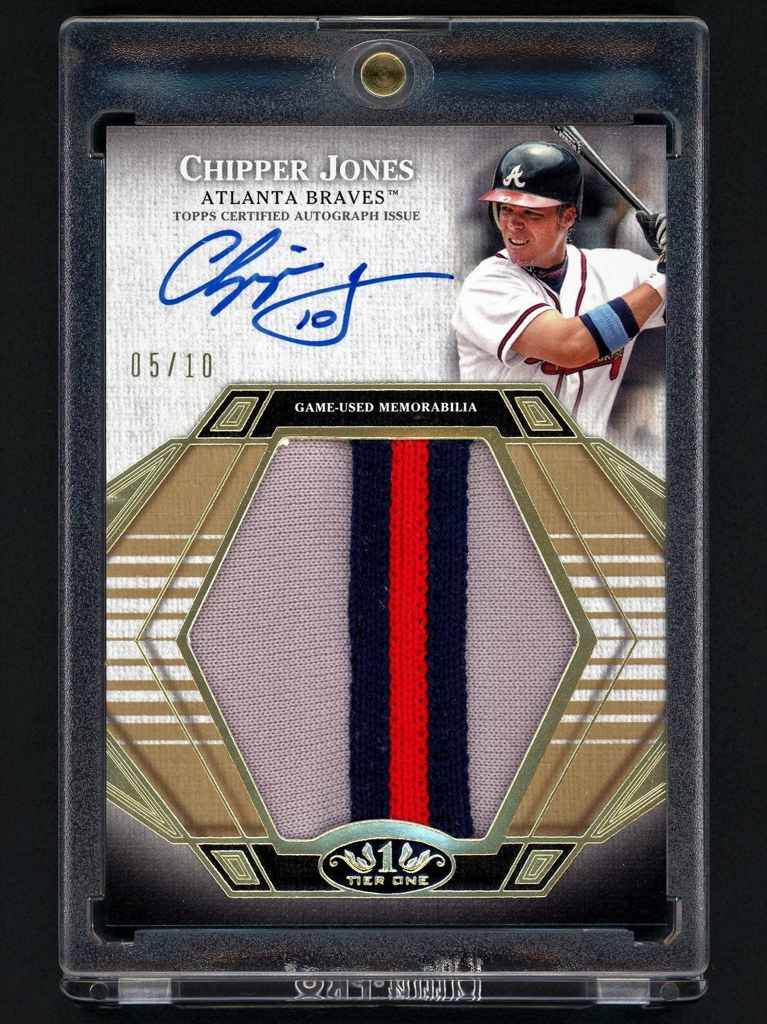 2022 Topps Tier One Chipper Jones Autograph Jumbo Jersey 2022 Topps Tier One Chipper Jones Autograph Jumbo Jersey