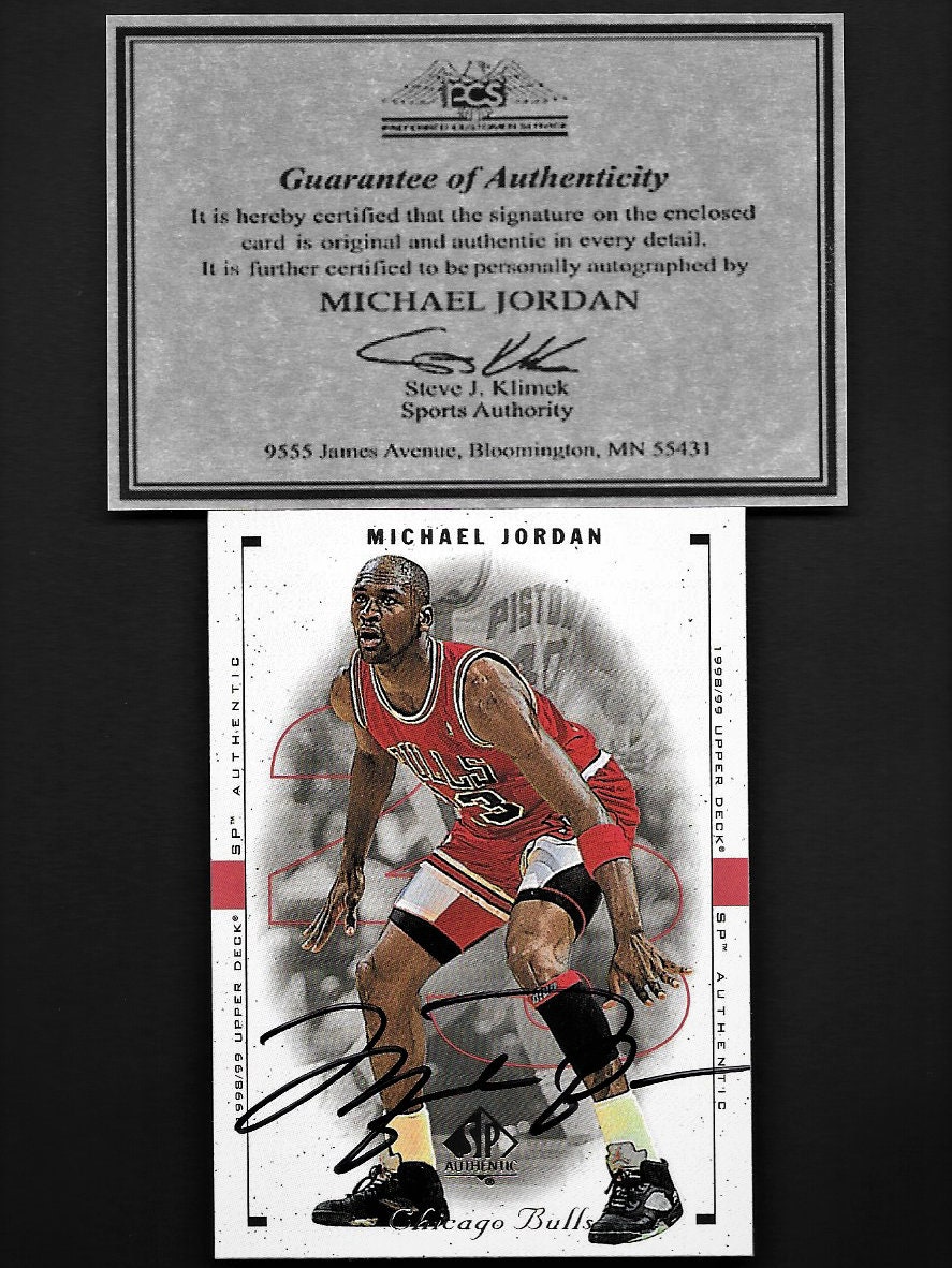 Michael Jordan Autographed Original Fleer Rookie Card Art - Upper Deck
