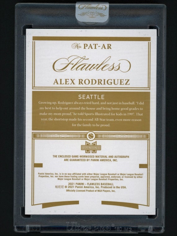 2021 Panini Flawless Alex Rodriguez Autograph Jersey Patch 