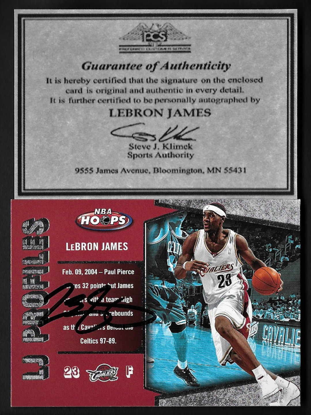 signed lebron james card