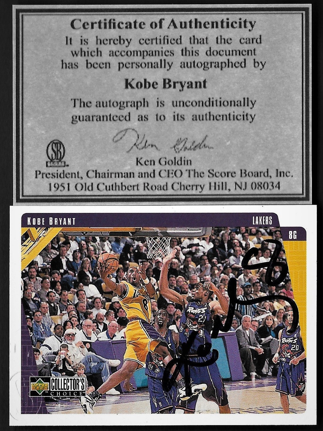 1996 Kobe Bryant Signed Auto Rookie Card - COA PSA