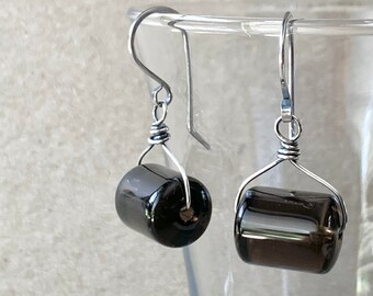 Smokey Quartz Earrings, Handcrafted with Eco-Recycled 925 Sterling Silver, Casual Everyday Style, Special Occasion, Earthy Crystal Gift