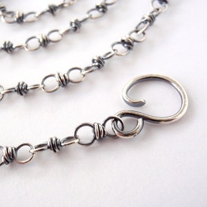 60cm Sterling Silver Chain 24 inch Handmade Chain Antiqued Eco-Friendly Recycled Sterling Silver Oxidised Wire Wrapped Loops image 2