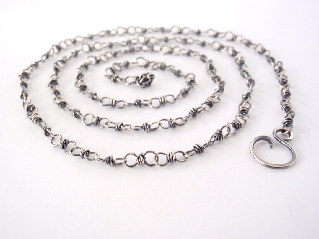 70cm Sterling Silver Chain 28 Inch Handmade Chain Antiqued Eco-friendly ...