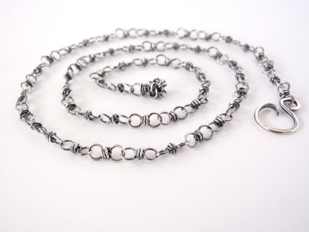 45cm Sterling Silver Chain 18 Inch Handmade Chain Antiqued Ecofriendly