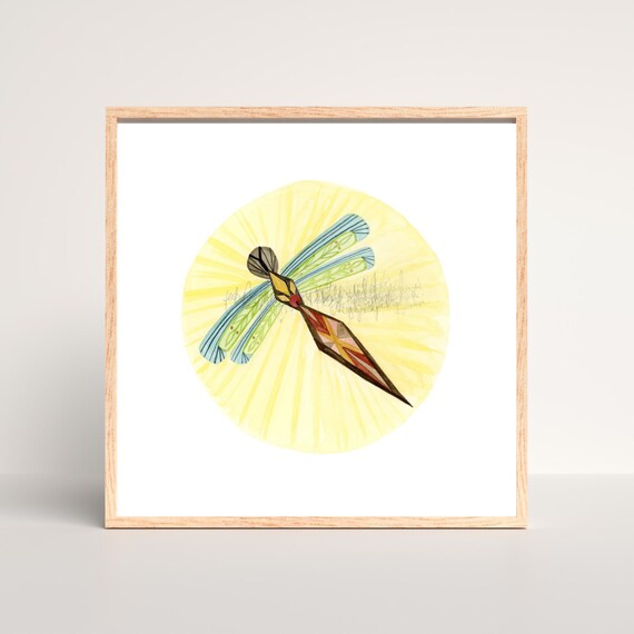 Dragonfly | Zephaniah 3:17 | Watercolor Print or Card | Christian Encouragement Gift | Scripture Art of Transformation