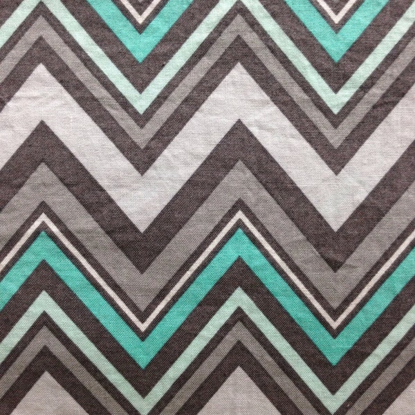 Teal/Gray Chevron Cotton Weighted Blanket. Pick your Size, Color, & Weight; 2, 3, 4, 5, 6, 7, 8, 9, 10, 11, 12, 13, 14, or 15 pounds