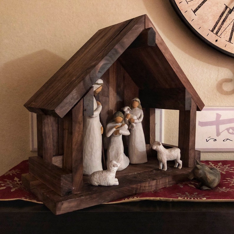 Nativity Crèche Stable For Displaying Nativity Figurines Made Etsy