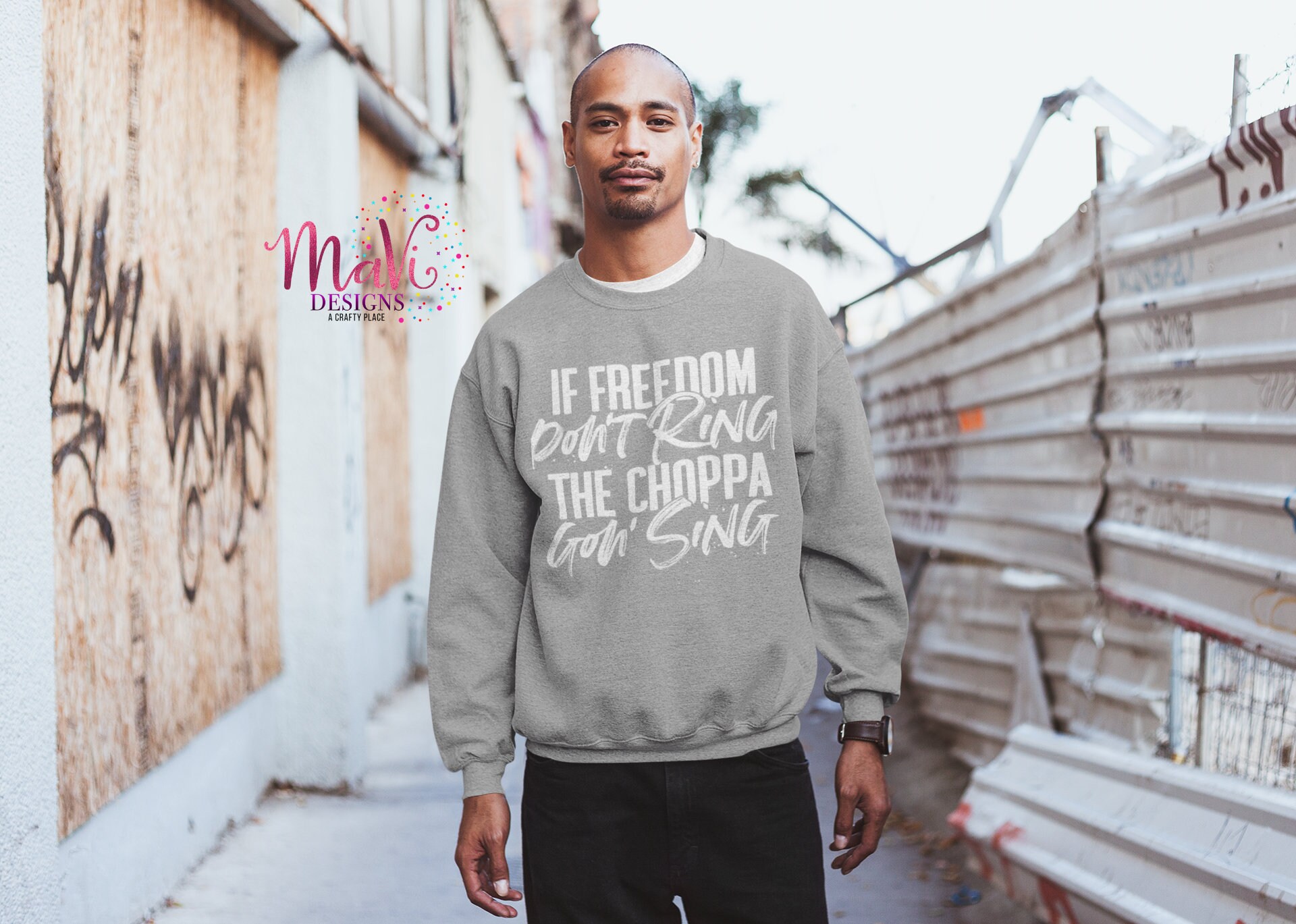 If Freedom Don't Ring the Choppa Gon' Sing SCREEN PRINT Iron on