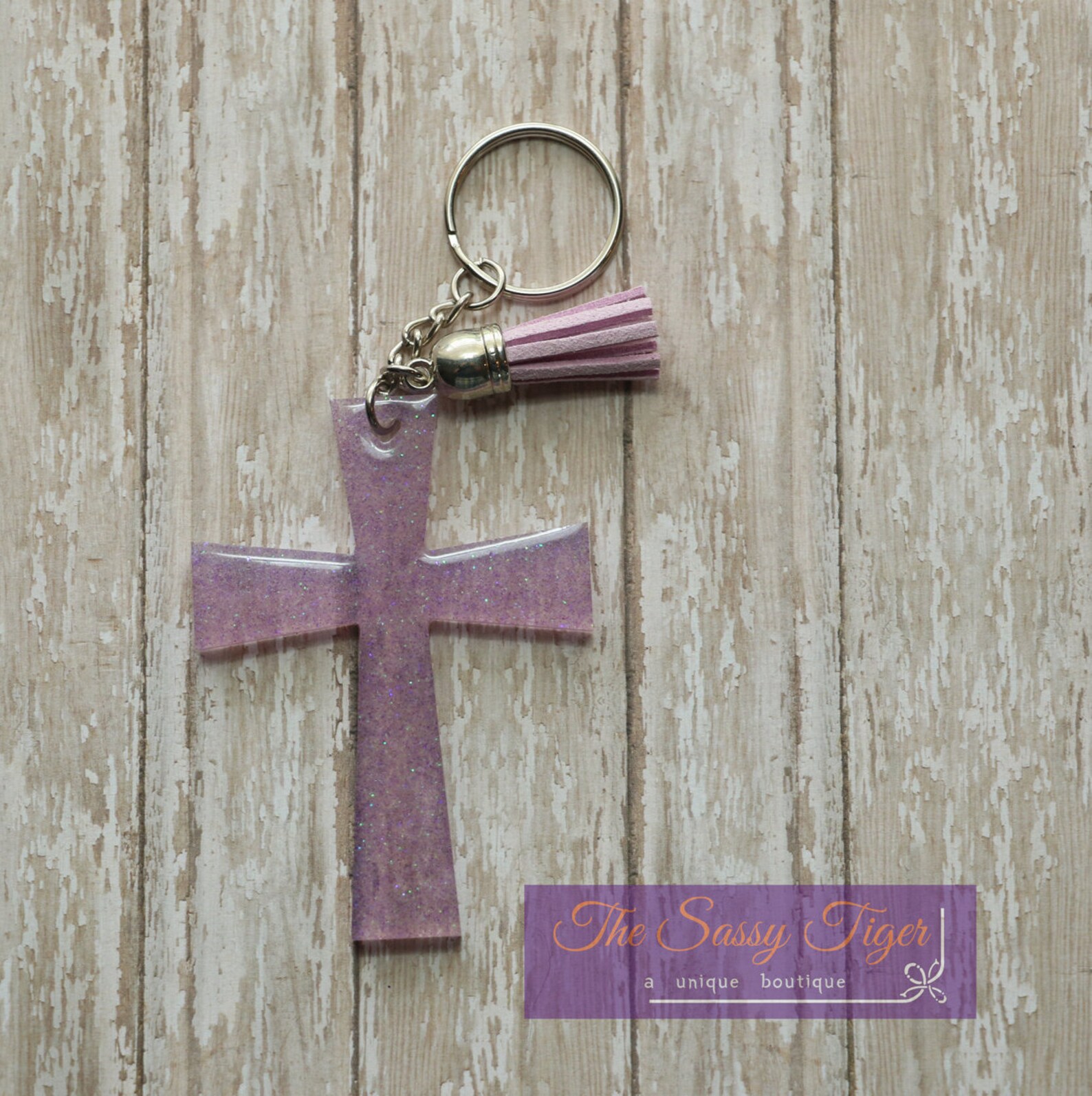 Cross Keychain Glitter Cross Keychain Personalized Cross Etsy