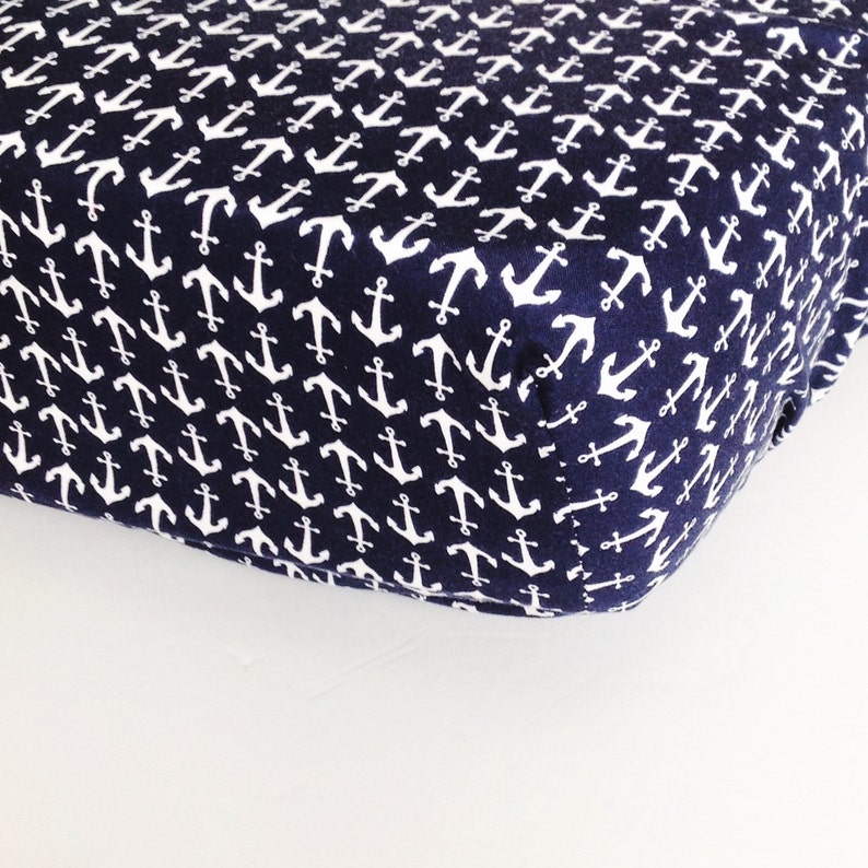 Nautical crib fitted sheet sailor cotton navy bedding baby boy nursery toddler transition bed 4 to 6 inches matress nursery