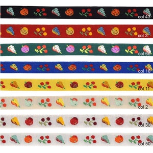 0.5&quot; (13 mm) Fruit Jacquard Ribbon 3037 (1 yard)