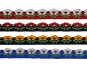 0.5 quot (13 mm) Flower Jacquard Ribbon 3439 (1 yard)