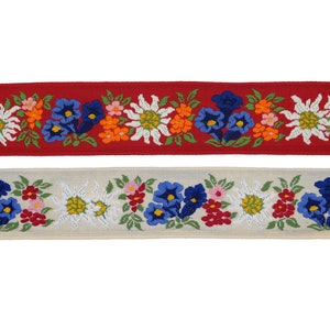 1-7/8" (48mm) Floral Edelweiss Jacquard Ribbon 3979 (1 yard)