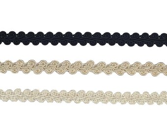 7/16" White, Ecru or Black Braid Trim 2172