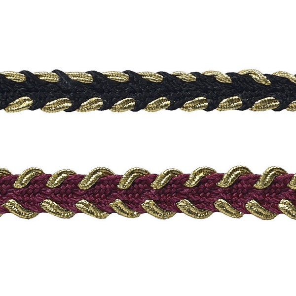 1/2" Braid Trim with Metallic Edge 4050