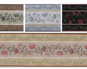 2 quot (50mm) French Floral Jacquard Ribbon 3904 (1 yard)