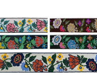 1-1/8" (29mm) Cinta Jacquard Floral Francesa 3021 (1 yarda)