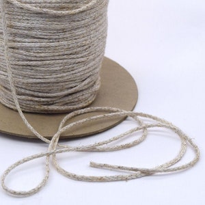 1/8&quot; Braided Round Cotton Linen Draw cord Drawstring Cord