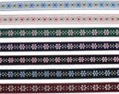 0.5 quot (13 mm) Flower Jacquard Ribbon 3080 (1 yard)