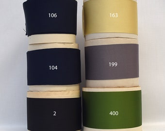 2-1/4 (57mm)  Blue Black Gray Green Yellow Rayon Woven Edge Grosgrain Ribbon BTY