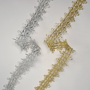 1-1/8&quot; Metallic Gimp Passementerie Braid Trim 4129