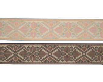 Vintage 2.5 and 2-3/8" Conso Floral Tapestry Jacquard Trim 3915B
