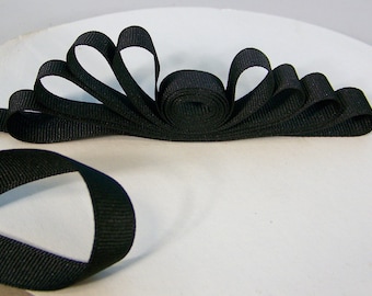 Vintage Black Nylon Grosgrain Ribbon Wholesale 100 Yard Roll Free Shipping Choose Widths Available