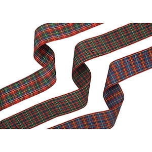 1.5&quot; (38mm) French Tartan Plaid Taffeta Ribbon 3461